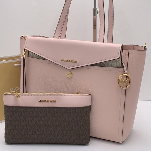 Michael Kors Maisie Large 3 in 1 Tote Powder Blush Multi - Picture 2 of 16